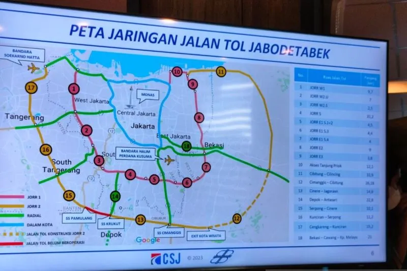 Peta akses jalan tol dan stasiun kereta api yang menghubungkan perumahan modern ke pusat kota, menunjukkan kemudahan akses